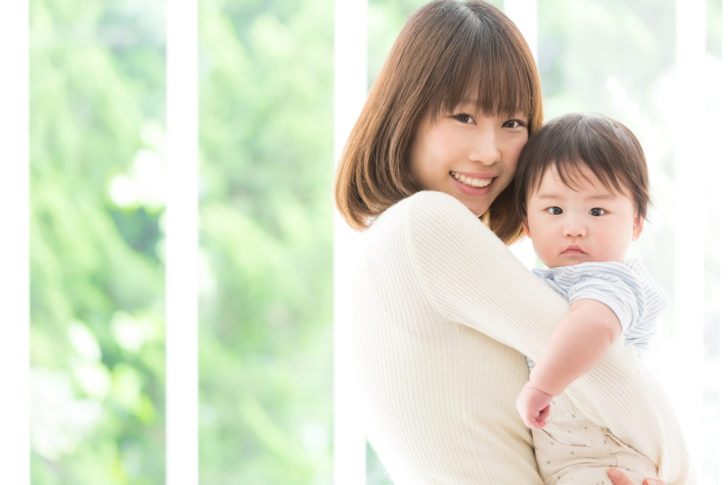 portrait of asian family relaxing